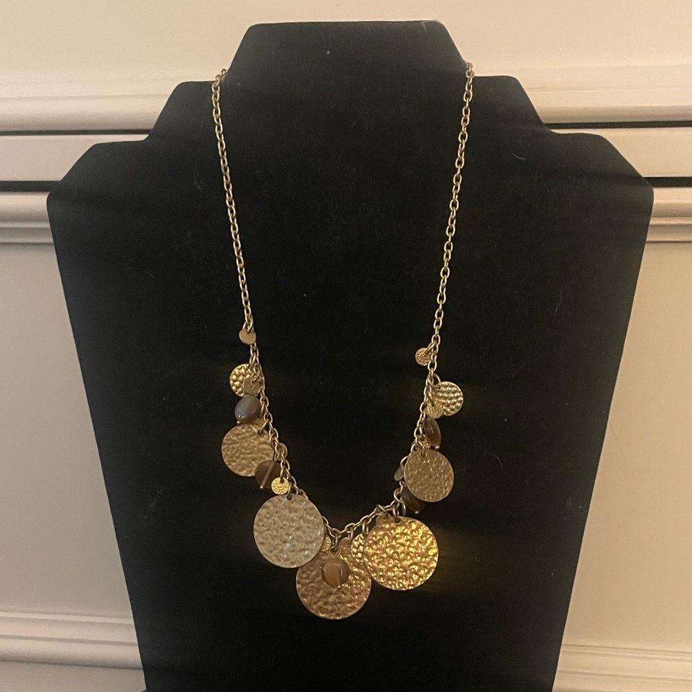 Lia Sophia Gold-Tone Necklace with Textured Discs